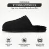imageProject Cloud Mens House Slippers 100 Genuine Sheepskin Upper  Memory Foam Mens Scuff Slippers with Dyed Sheep Fur Slippers for Men  NonSlip Fluffy Slippers ampamp Fall Slippers ColinBlack