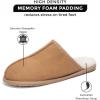 imageProject Cloud Mens House Slippers 100 Genuine Sheepskin Upper  Memory Foam Mens Scuff Slippers with Dyed Sheep Fur Slippers for Men  NonSlip Fluffy Slippers ampamp Fall Slippers ColinChestnut