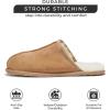imageProject Cloud Mens House Slippers 100 Genuine Sheepskin Upper  Memory Foam Mens Scuff Slippers with Dyed Sheep Fur Slippers for Men  NonSlip Fluffy Slippers ampamp Fall Slippers ColinChestnut