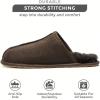 imageProject Cloud Mens House Slippers 100 Genuine Sheepskin Upper  Memory Foam Mens Scuff Slippers with Dyed Sheep Fur Slippers for Men  NonSlip Fluffy Slippers ampamp Fall Slippers ColinChocolate