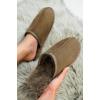 imageProject Cloud Mens House Slippers 100 Genuine Sheepskin Upper  Memory Foam Mens Scuff Slippers with Dyed Sheep Fur Slippers for Men  NonSlip Fluffy Slippers ampamp Fall Slippers ColinTaupe