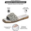 imageProject Cloud Womens Sandals ampamp Flats Slippers  Rhinestone Sandals for Women 2025 Memory Foam Flats for Women NonSlip Womens Sandals Slides for Women Footwear Summer Sandals RosemarySilver