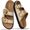 imageProject Cloud 100 Genuine Leather Slides for Women Platform Sandals Women Comfortable Summer Sandals Memory foam Insole Womens Slides with Straps  Casual Wear Womens Sandals SharlRaffia