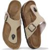 imageProject Cloud 100 Genuine Leather Thong Sandals Women WaterResistant Beach Essentials Womens Sandals Flip Flops for Women Footwear Memory Foam Sandals Women Dressy Slides BritaniBeige