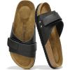 imageProject Cloud 100 Genuine Leather Womens Sandals  Memory Foam Sandals Women Vacation Essentials Adjustable Straps Slippers for Women Footwear  Nonslip Sandals for women 2025 WrenBlack
