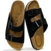 imageProject Cloud Genuine Leather Mens Sandals with Memory Foam  Men Footwear ampamp Slides with Cork Footbed  Flip Flops with Straps  NonSlip Sandals ArizonaBlack