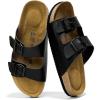 imageProject Cloud Genuine Leather Mens Sandals with Memory Foam  Men Footwear ampamp Slides with Cork Footbed  Flip Flops with Straps  NonSlip Sandals ArizonaBlack Leather