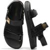 imageProject Cloud Leather Womens Sandals Comfortable ampamp Adjustable Walking Sandals Women Footwear  Strappy Sandals for Women  Flexible Womens Sandals For Women 2025 MonaBlack