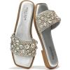 imageProject Cloud Womens Sandals ampamp Flats Slippers  Rhinestone Sandals for Women 2025 Memory Foam Flats for Women NonSlip Womens Sandals Slides for Women Footwear Summer Sandals RosemarySilver