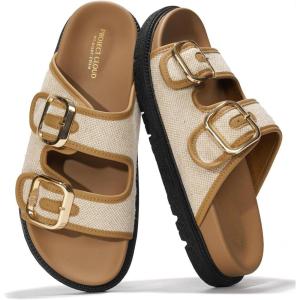 imageProject Cloud 100 Genuine Leather Slides for Women Platform Sandals Women Comfortable Summer Sandals Memory foam Insole Womens Slides with Straps  Casual Wear Womens Sandals SharlRaffia