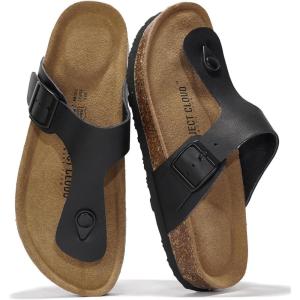 imageProject Cloud 100 Genuine Leather Thong Sandals Women WaterResistant Beach Essentials Womens Sandals Flip Flops for Women Footwear Memory Foam Sandals Women Dressy Slides BritaniBlack