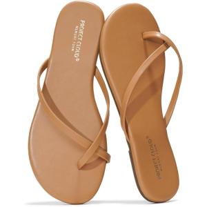 imageProject Cloud Flip Flops for Women Footwear  Memory Foam and Lightweight Beach Essentials Flat Slippers  Comfortable NonSlip Summer Sandals for Women 2025 EmotionTan