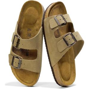 imageProject Cloud Genuine Leather Mens Sandals with Memory Foam  Men Footwear ampamp Slides with Cork Footbed  Flip Flops with Straps  NonSlip Sandals ArizonaTaupe
