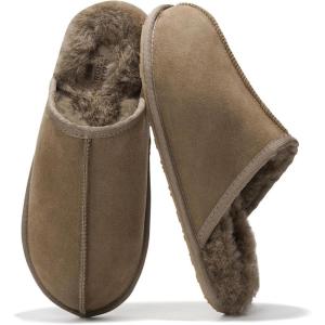 imageProject Cloud Mens House Slippers 100 Genuine Sheepskin Upper  Memory Foam Mens Scuff Slippers with Dyed Sheep Fur Slippers for Men  NonSlip Fluffy Slippers ampamp Fall Slippers ColinTaupe