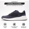 imageProject Cloud Leather Sneakers for Men Shoes  Memory Foam Insole NonSlip Casual Shoes for Men Footwear  Lightweight Vegan Leather Fashion Sneakers KurtNavy