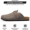 imageProject Cloud Mens Clogs  Full Grain Genuine Leather Memory Foam Slippers for Men Arch Support Mens Slippers  Non Slip Clogs for Men Cork Footbed  Mens Mules ampamp Clogs BrooklynBrown Wool