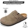 imageProject Cloud Mens Clogs  Full Grain Genuine Leather Memory Foam Slippers for Men Arch Support Mens Slippers  Non Slip Clogs for Men Cork Footbed  Mens Mules ampamp Clogs BrooklynTaupe Suede
