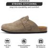 imageProject Cloud Mens Clogs  Full Grain Genuine Leather Memory Foam Slippers for Men Arch Support Mens Slippers  Non Slip Clogs for Men Cork Footbed  Mens Mules ampamp Clogs BrooklynTaupe Suede