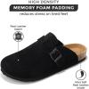 imageProject Cloud Mens Clogs  Full Grain Genuine Leather Memory Foam Slippers for Men Arch Support Mens Slippers  Non Slip Clogs for Men Cork Footbed  Mens Mules ampamp Clogs BrooklynBlack Suede