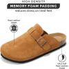 imageProject Cloud Mens Clogs  Full Grain Genuine Leather Memory Foam Slippers for Men Arch Support Mens Slippers  Non Slip Clogs for Men Cork Footbed  Mens Mules ampamp Clogs BrooklynChestnut Suede