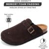 imageProject Cloud Mens Clogs  Full Grain Genuine Leather Memory Foam Slippers for Men Arch Support Mens Slippers  Non Slip Clogs for Men Cork Footbed  Mens Mules ampamp Clogs BrooklynChocolate Suede