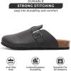 imageProject Cloud Mens Clogs  Full Grain Genuine Leather Memory Foam Slippers for Men Arch Support Mens Slippers  Non Slip Clogs for Men Cork Footbed  Mens Mules ampamp Clogs BrooklynBlack