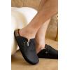 imageProject Cloud Mens Clogs  Full Grain Genuine Leather Memory Foam Slippers for Men Arch Support Mens Slippers  Non Slip Clogs for Men Cork Footbed  Mens Mules ampamp Clogs BrooklynBlack