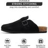 imageProject Cloud Mens Clogs  Full Grain Genuine Leather Memory Foam Slippers for Men Arch Support Mens Slippers  Non Slip Clogs for Men Cork Footbed  Mens Mules ampamp Clogs BrooklynBlack Suede