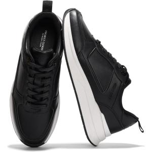 imageProject Cloud Leather Sneakers for Men Shoes  Memory Foam Insole NonSlip Casual Shoes for Men Footwear  Lightweight Vegan Leather Fashion Sneakers KurtBlack