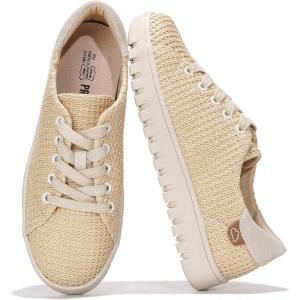 imageProject Cloud Tennis Shoes Womens Sneakers  Memory Foam Non Slip Fashion Ladies Shoes for Women Footwear  Lightweight Lace Up Comfortable Platform Sneakers PaisleyRaffia