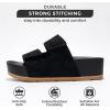 imageProject Cloud Genuine Leather Platform Sandals Women Footwear  Memory Foam Insole Comfortable Beach Summer Wedges  Non Slip ampamp Lightweight Wedge Sandals for Women 2025 PismoBlack