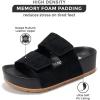 imageProject Cloud Genuine Leather Platform Sandals Women Footwear  Memory Foam Insole Comfortable Beach Summer Wedges  Non Slip ampamp Lightweight Wedge Sandals for Women 2025 PismoBlack