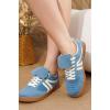 imageProject Cloud Leather Womens Sneakers  Memory Foam Casual Sneakers for Women Footwear Lace Up Womens Fashion Sneakers  NonSlip Shoes for Women Trendy Shoes Womens MadridBlue