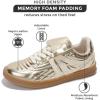 imageProject Cloud Leather Womens Sneakers  Memory Foam Casual Sneakers for Women Footwear Lace Up Womens Fashion Sneakers  NonSlip Shoes for Women Trendy Shoes Womens MadridGold