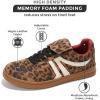 imageProject Cloud Leather Womens Sneakers  Memory Foam Casual Sneakers for Women Footwear Lace Up Womens Fashion Sneakers  NonSlip Shoes for Women Trendy Shoes Womens MadridLeopard
