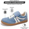 imageProject Cloud Leather Womens Sneakers  Memory Foam Casual Sneakers for Women Footwear Lace Up Womens Fashion Sneakers  NonSlip Shoes for Women Trendy Shoes Womens MadridBlue