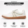 imageProject Cloud Leather Womens Sneakers  Memory Foam Casual Sneakers for Women Footwear Lace Up Womens Fashion Sneakers  NonSlip Shoes for Women Trendy Shoes Womens MadridWhite