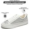 imageProject Cloud Sneakers for Women  Memory Foam Shoes for Women ampamp Womens Fashion Sneakers LaceUp Sneakers for Women  NonSlip Shoes  Womens Trendy Sneakers LonaWhite Rhinestone