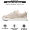 imageProject Cloud Sneakers for Women  Memory Foam Shoes for Women ampamp Womens Fashion Sneakers LaceUp Sneakers for Women  NonSlip Shoes  Womens Trendy Sneakers LonaBeige