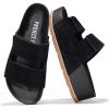imageProject Cloud Genuine Leather Platform Sandals Women Footwear  Memory Foam Insole Comfortable Beach Summer Wedges  Non Slip ampamp Lightweight Wedge Sandals for Women 2025 PismoBlack
