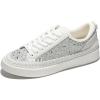 imageProject Cloud Sneakers for Women  Memory Foam Shoes for Women ampamp Womens Fashion Sneakers LaceUp Sneakers for Women  NonSlip Shoes  Womens Trendy Sneakers LonaWhite Rhinestone