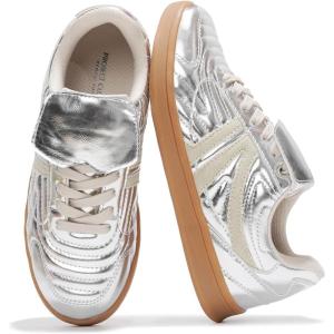 imageProject Cloud Leather Womens Sneakers  Memory Foam Casual Sneakers for Women Footwear Lace Up Womens Fashion Sneakers  NonSlip Shoes for Women Trendy Shoes Womens MadridSilver