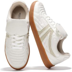 imageProject Cloud Leather Womens Sneakers  Memory Foam Casual Sneakers for Women Footwear Lace Up Womens Fashion Sneakers  NonSlip Shoes for Women Trendy Shoes Womens MadridWhite