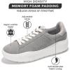 imageProject Cloud Platform Sneakers for Women  Memory Foam Womens Sneakers  Lace Up Womens Shoes  NonSlip Sneakers for Women Footwear  Wedge Sneakers Women Shoes BossyLight Grey