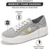 imageProject Cloud Platform Sneakers for Women  Memory Foam Womens Sneakers  Lace Up Womens Shoes  NonSlip Sneakers for Women Footwear  Wedge Sneakers Women Shoes BossyLightgrey  Flowers