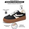 imageProject Cloud Platform Sneakers for Women Footwear  Memory Foam Insole Womens Shoes Lightweight and NonSlip Sole Lace Up Fashion Sneakers DodgeBlack