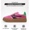 imageProject Cloud Platform Sneakers for Women Footwear  Memory Foam Insole Womens Shoes Lightweight and NonSlip Sole Lace Up Fashion Sneakers DodgePink Mult