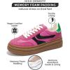imageProject Cloud Platform Sneakers for Women Footwear  Memory Foam Insole Womens Shoes Lightweight and NonSlip Sole Lace Up Fashion Sneakers DodgePink Mult