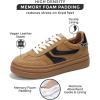 imageProject Cloud Platform Sneakers for Women Footwear  Memory Foam Insole Womens Shoes Lightweight and NonSlip Sole Lace Up Fashion Sneakers DodgeTan