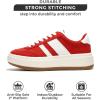 imageProject Cloud Sneakers for Women  Lace Up Womens Fashion Sneakers Memory Foam Insole Womens Sneakers Non Slip Women Footwear Lightweight Platform Shoes Girls Fashion NitaRed